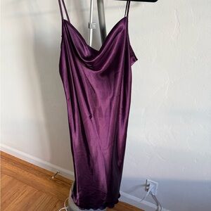 Bebe Deep Purple Satin Dress